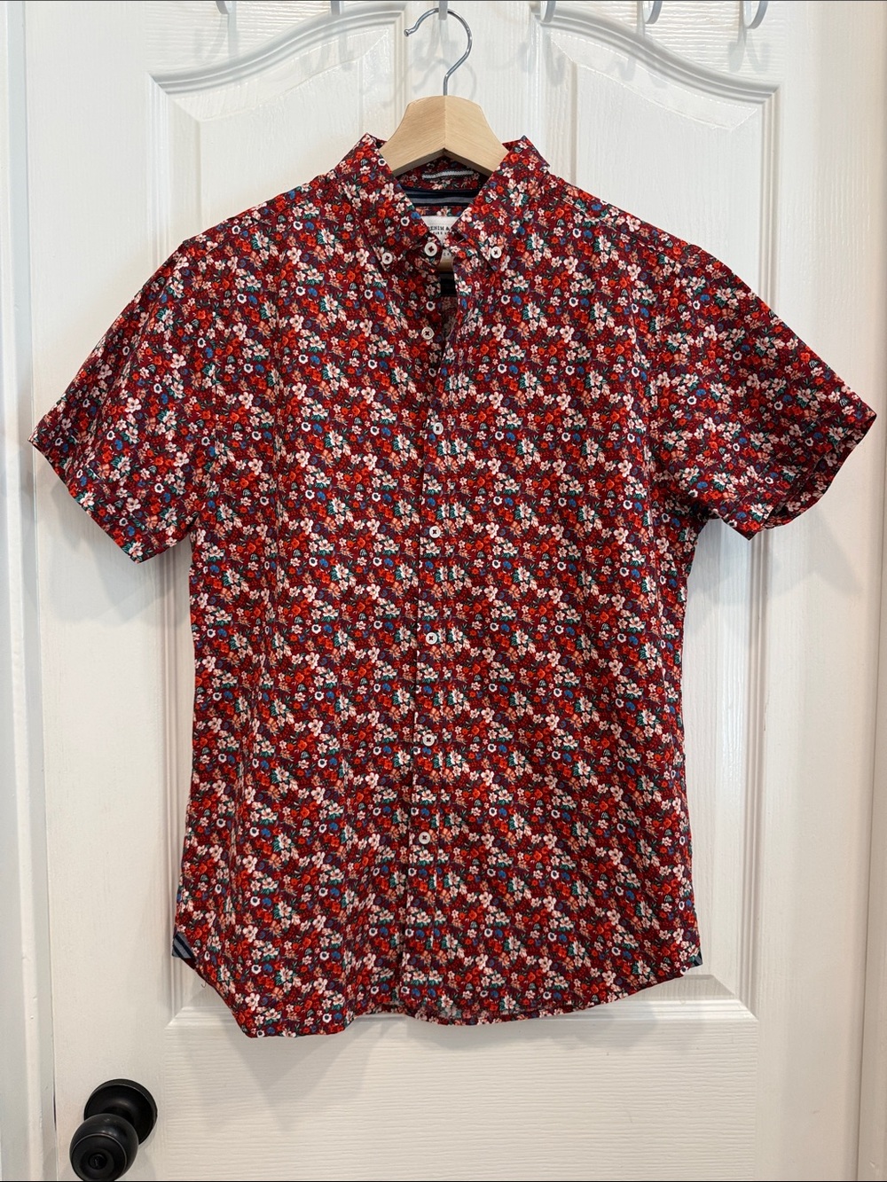 Denim & Flower short sleeve floral button down